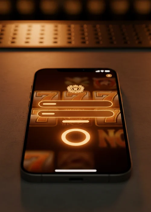 Login interface for 77Bet Casino on a mobile device, showing secure fields for email and password, safeguarding players' access to crypto gaming.
